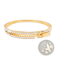 Crystal Interlocking Titanium Steel Zipper Bangle Bracelet
