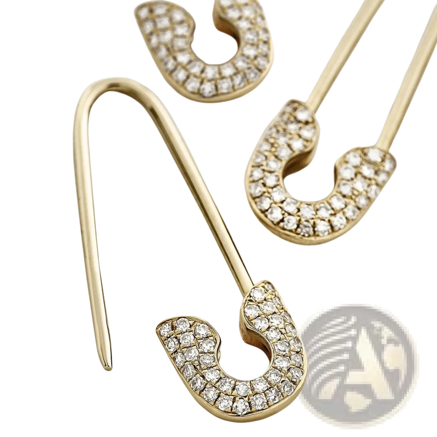 Crystal Pave Safety Pin and Studded Accessory Set