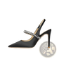 Crystal Satin Slingback Pointed Toe High Heels