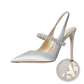 Crystal Satin Slingback Pointed Toe High Heels