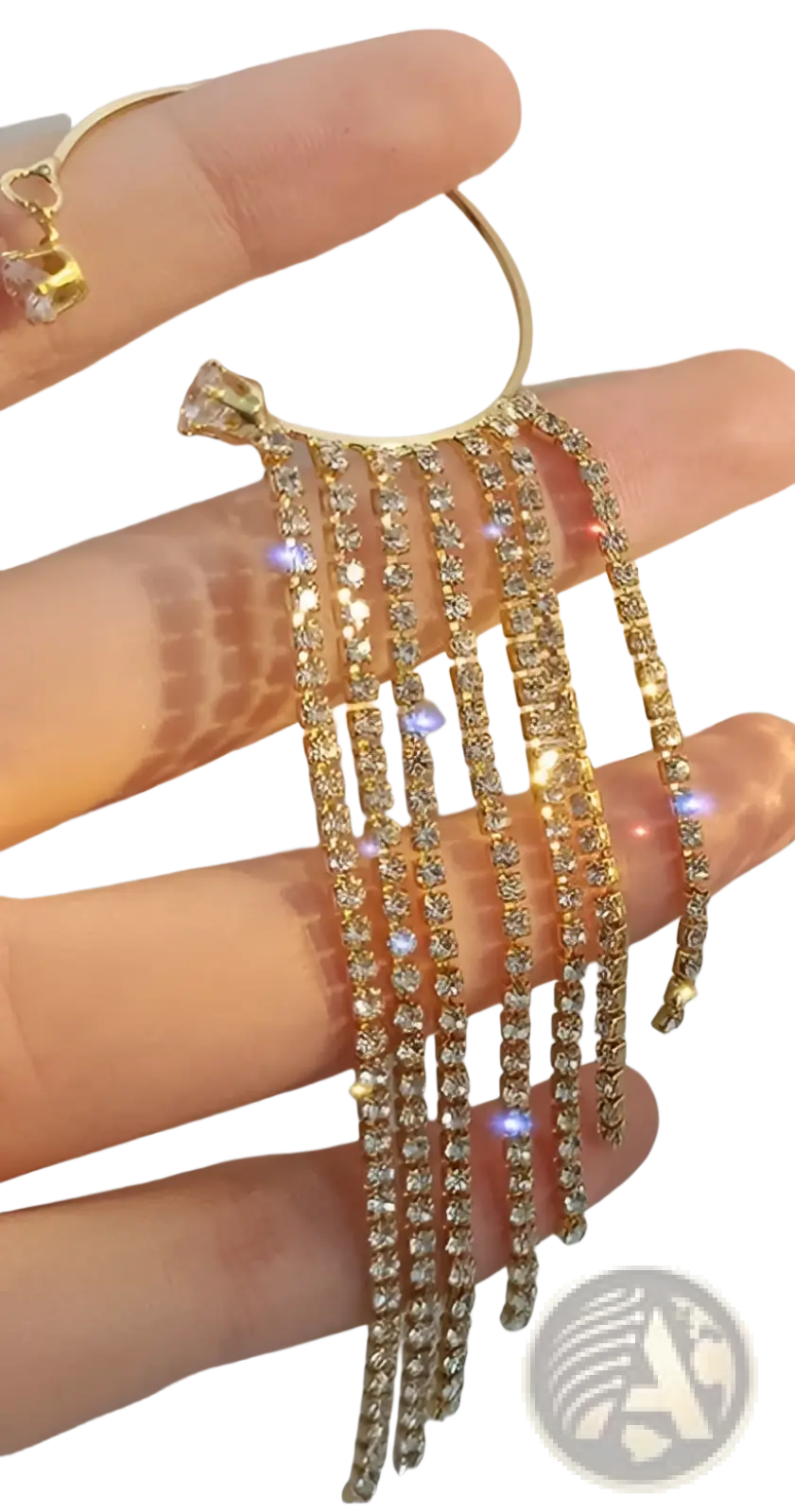 Crystal Tassel 14k Gold Plated Long Drop Earrings