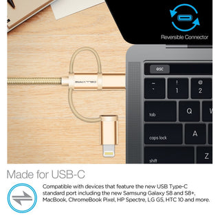 Cellvare Hybrid USB 3 in 1 Braided Cable High-Speed Fast Data Transfer Compatible w/ Google Samsung