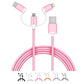 Cellvare Hybrid USB 3 in 1 Braided Cable High-Speed Fast Data Transfer Compatible w/ Google Samsung