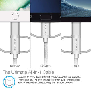 Cellvare Hybrid USB 3 in 1 Braided Cable High-Speed Fast Data Transfer Compatible w/ Google Samsung