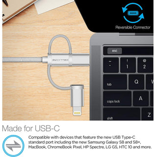 Cellvare Hybrid USB 3 in 1 Braided Cable High-Speed Fast Data Transfer Compatible w/ Google Samsung