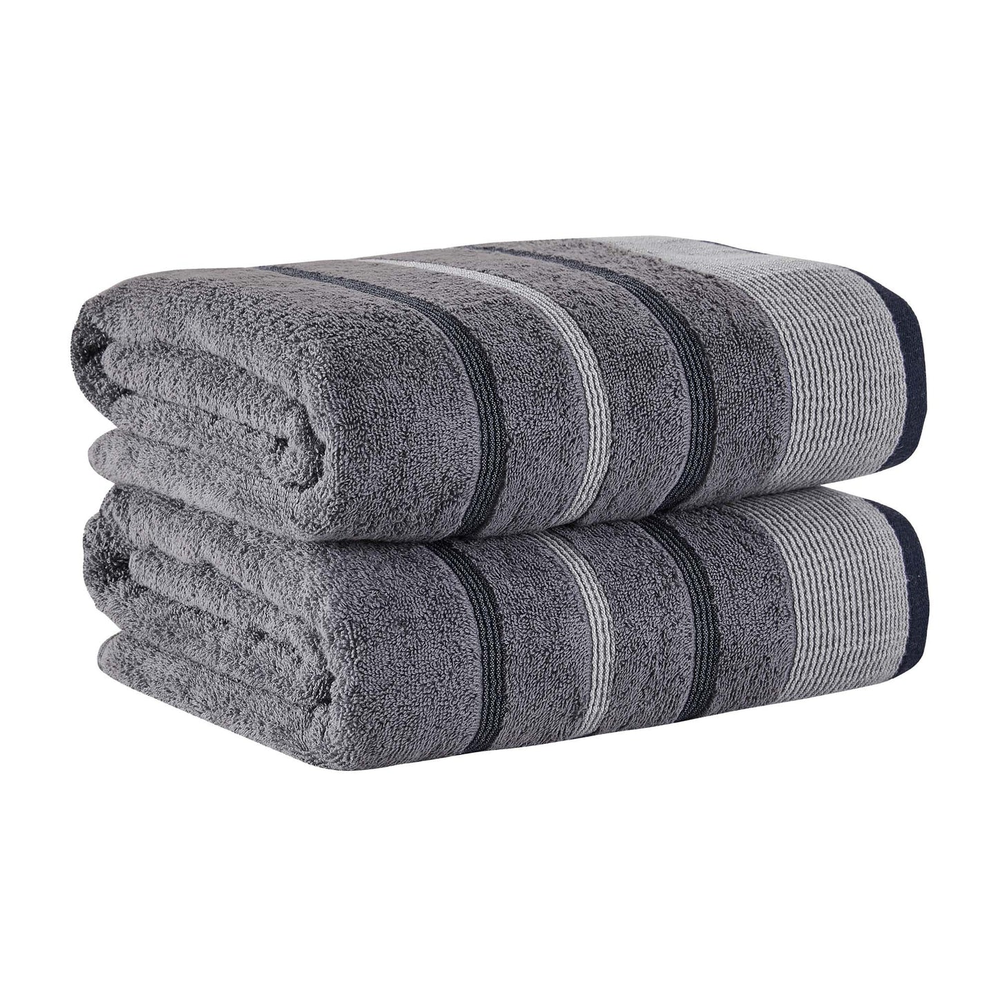Decorative Cotton Stripe Bath Towel Set - Noelle Collection
