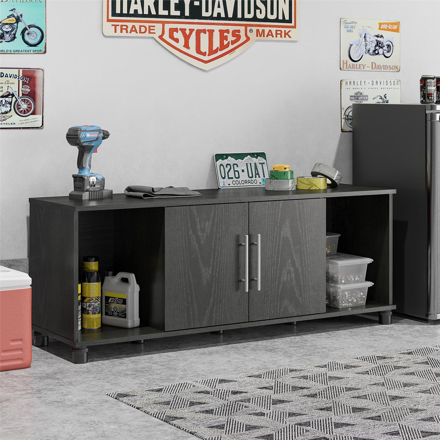 Systembuild Evolution Camberly - Shoe Storage Bench - Black Brown