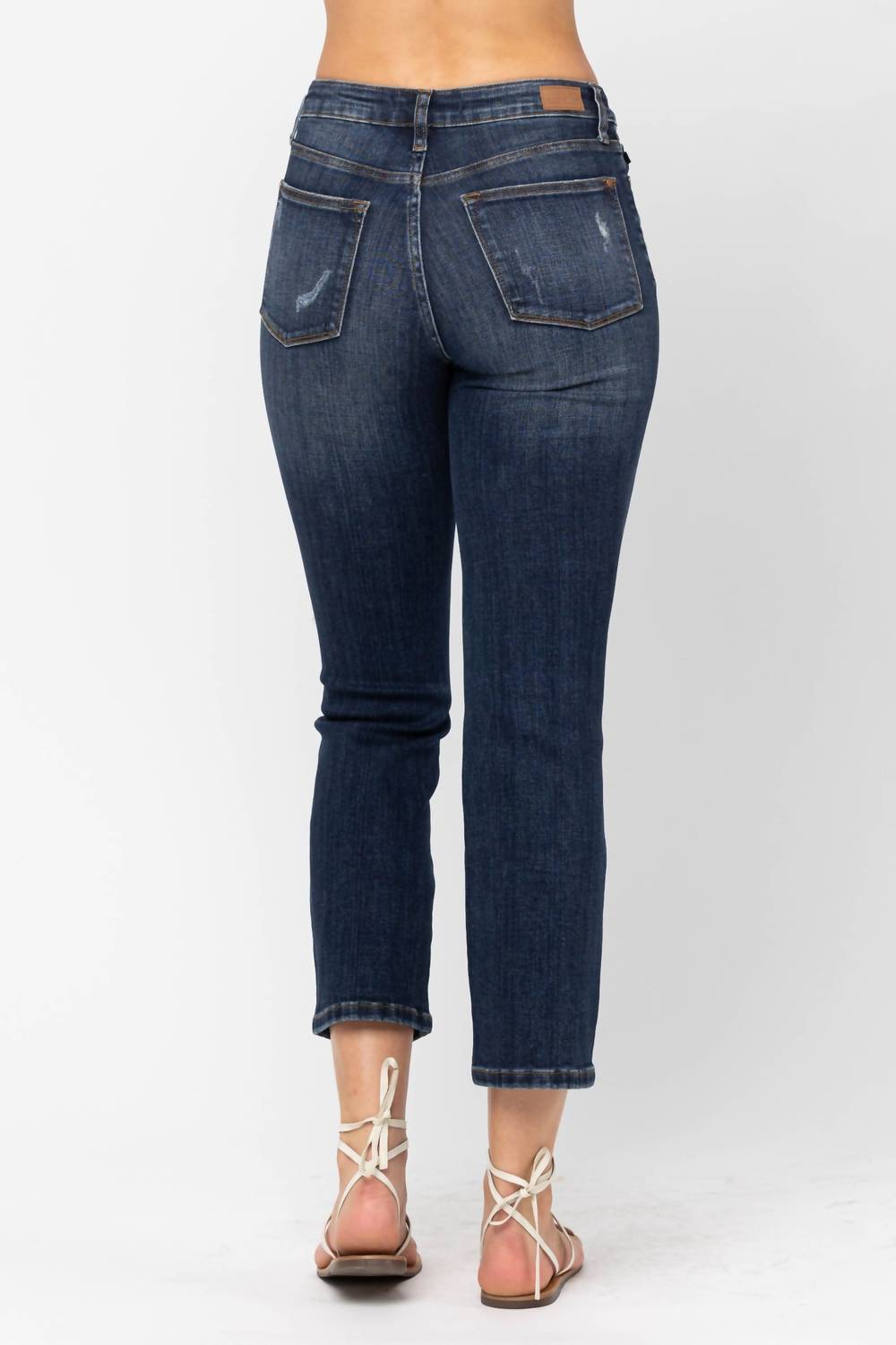 Judy Blue - Mid Rise Crop Leg Straight Jean