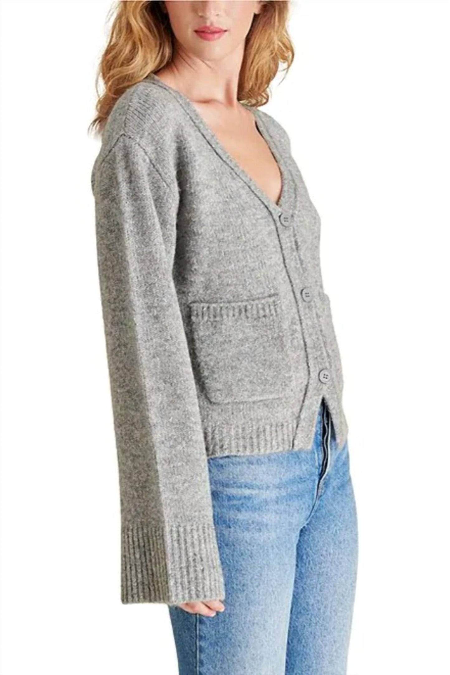 Steve Madden - Odelia V-Neck Long Sleeve Button Down Cardigan
