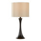 Lenuxe 24" Contemporary Metal Table Lamp Set in Oil Rubbed Bronze with Natural Linen Shade