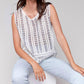 Charlie B - Sleeveless Floral Border Crochet Top