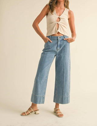 Miou Muse - Wide Hem Denim Pants