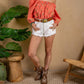 Paparazzi - Poplin Embroidered Top with Puff Sleeve