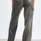 Elan - Faux Leather Cargo Pant