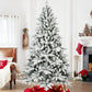 6ft Snow-Flocked Pre-Lit Christmas Tree with 1100 PE+PVC Tips