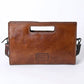 American Darling - Women's Hand-stained & Hand-tooled Leather Crossbody Clutch Bag