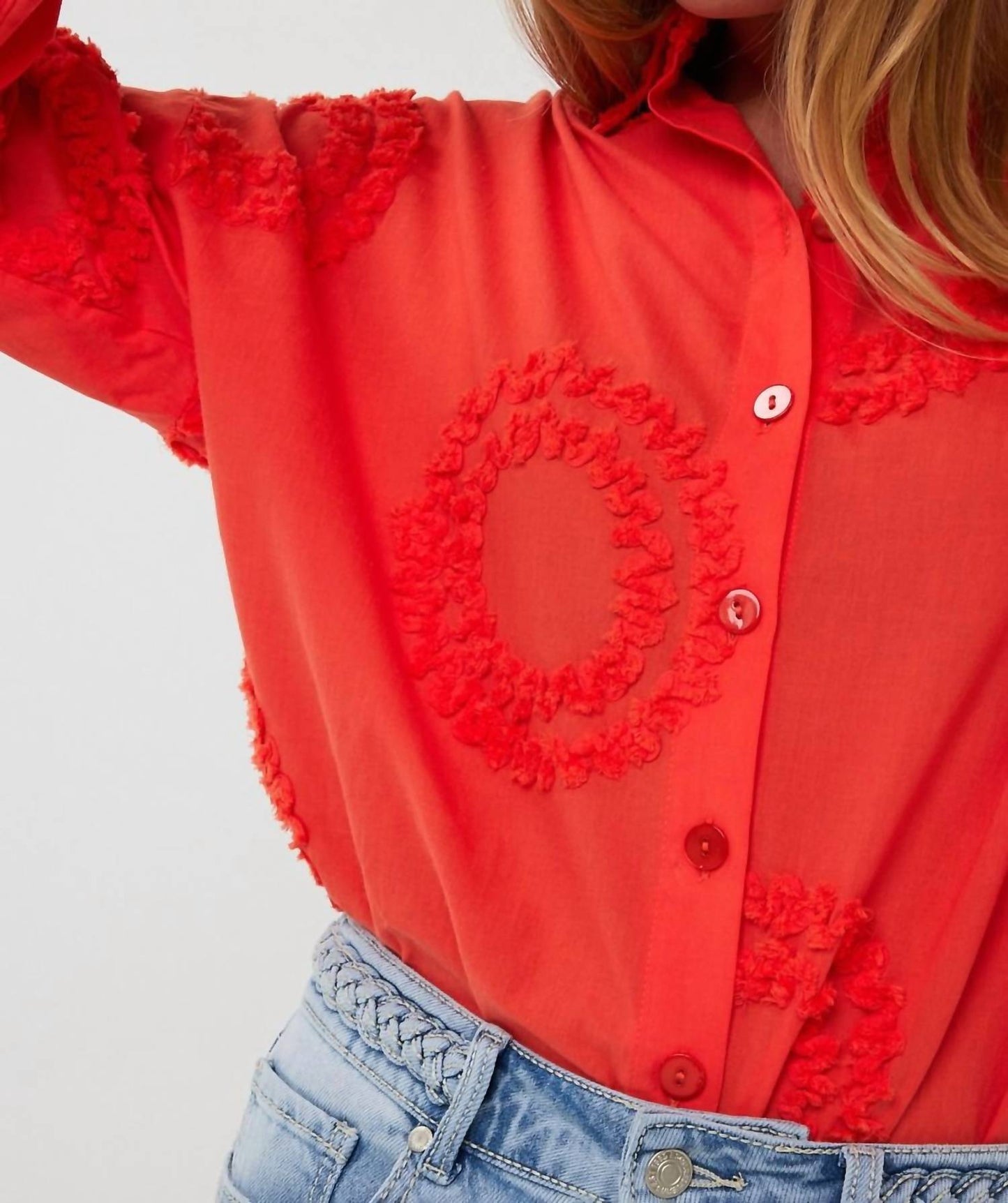 Esqualo - 3d Circle Embroidered Blouse