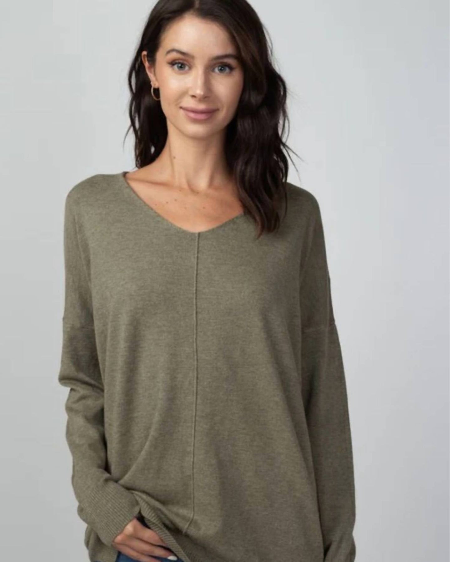 Dreamers By Debut - Super Soft Stretch V Neck Tunic Top