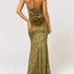 Blue Blush - Halter Leopard Print Maxi Dress