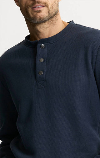 Jachs New York - Sherpa Bonded Waffle Long Sleeve Henley