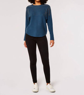 Apricot - Chandelier Stud Batwing Sweater