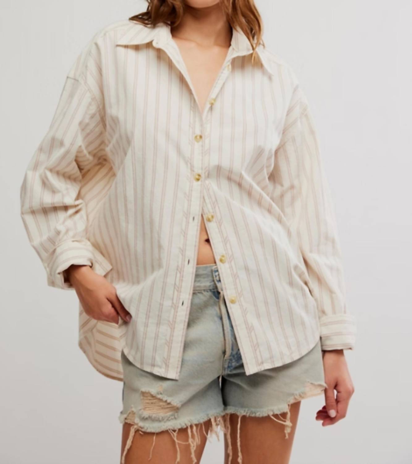 Free People - Striped Varsity Vibes Shirt