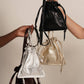 Lemiz - Women's Mini Bowie Drawstring Crossbody Leather Bag