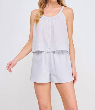 Allie Rose - Pinstripe Linen Shorts
