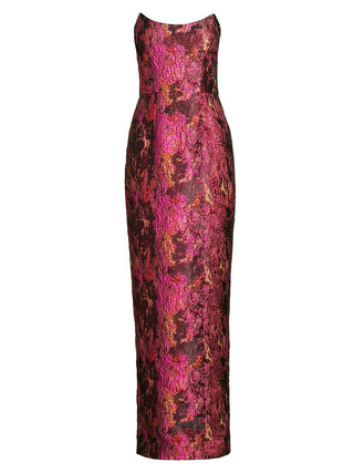 Black Halo - Lumina Jacquard Strapless Maxi Gown