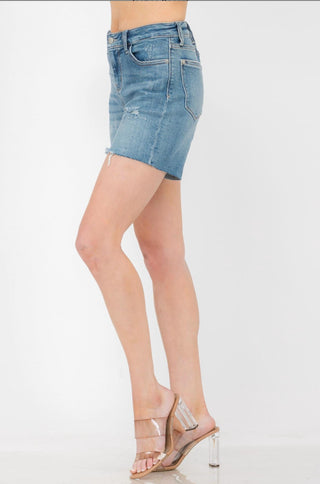 Judy Blue - Cut Off Mid Thigh Jean Shorts
