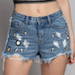 Pol - Raw Edge Denim Shorts
