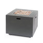 33" Outdoor Iron Square Propane Fire Pit - Brushed Brown