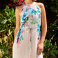 Joseph Ribkoff - Floral Pleated Satin Maxi Dress