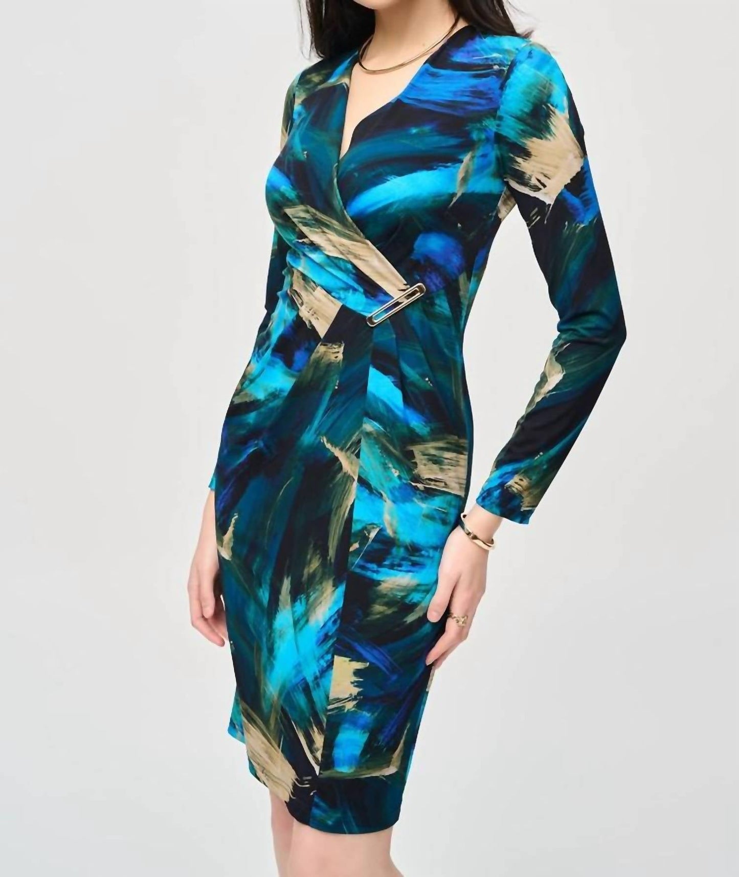 Joseph Ribkoff - Abstract Print Wrap Dress