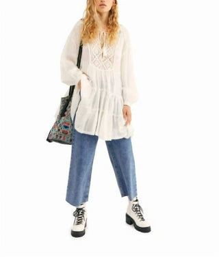 Free People - White Mini Dress Endless Summer Crochet Boho