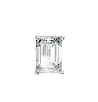 Aamiaa - Women's Emerald Shape 4 Prong Push Back Studs