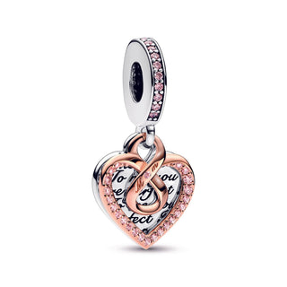 Pandora - Women's Two-tone Infinity Heart Double Dangle Charm