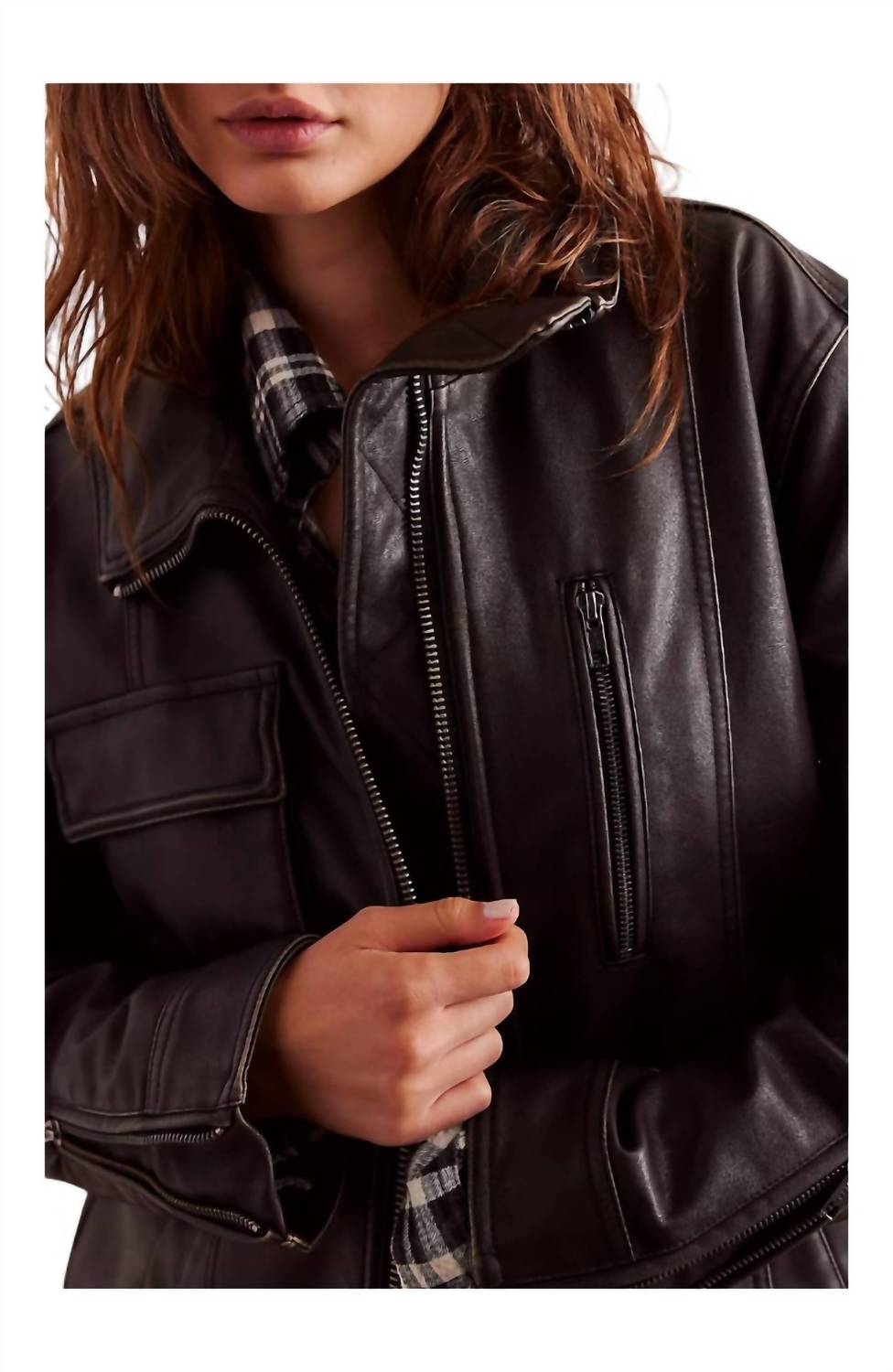 Free People - Buckle Up Vegan Leather Jacket