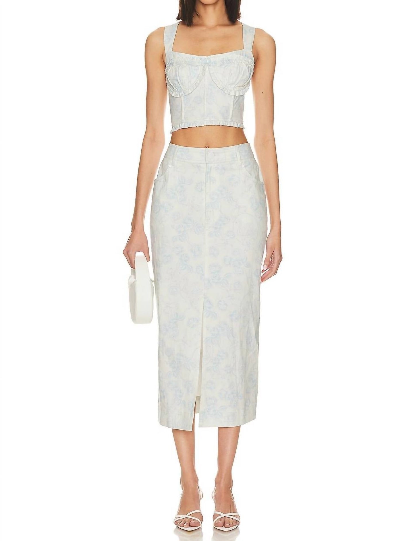 For Love & Lemons - Chantal Denim Midi Skirt