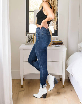 Judy Blue - Mid-Rise Cuffed Skinny Jeans