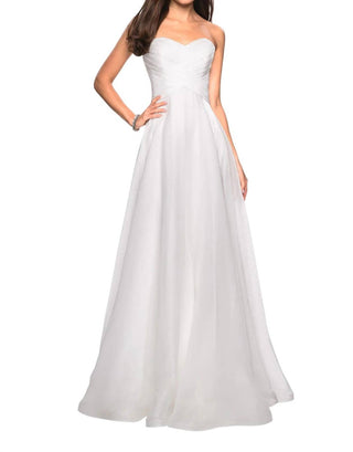 La Femme - Elegant Floor Length Chiffon Dress