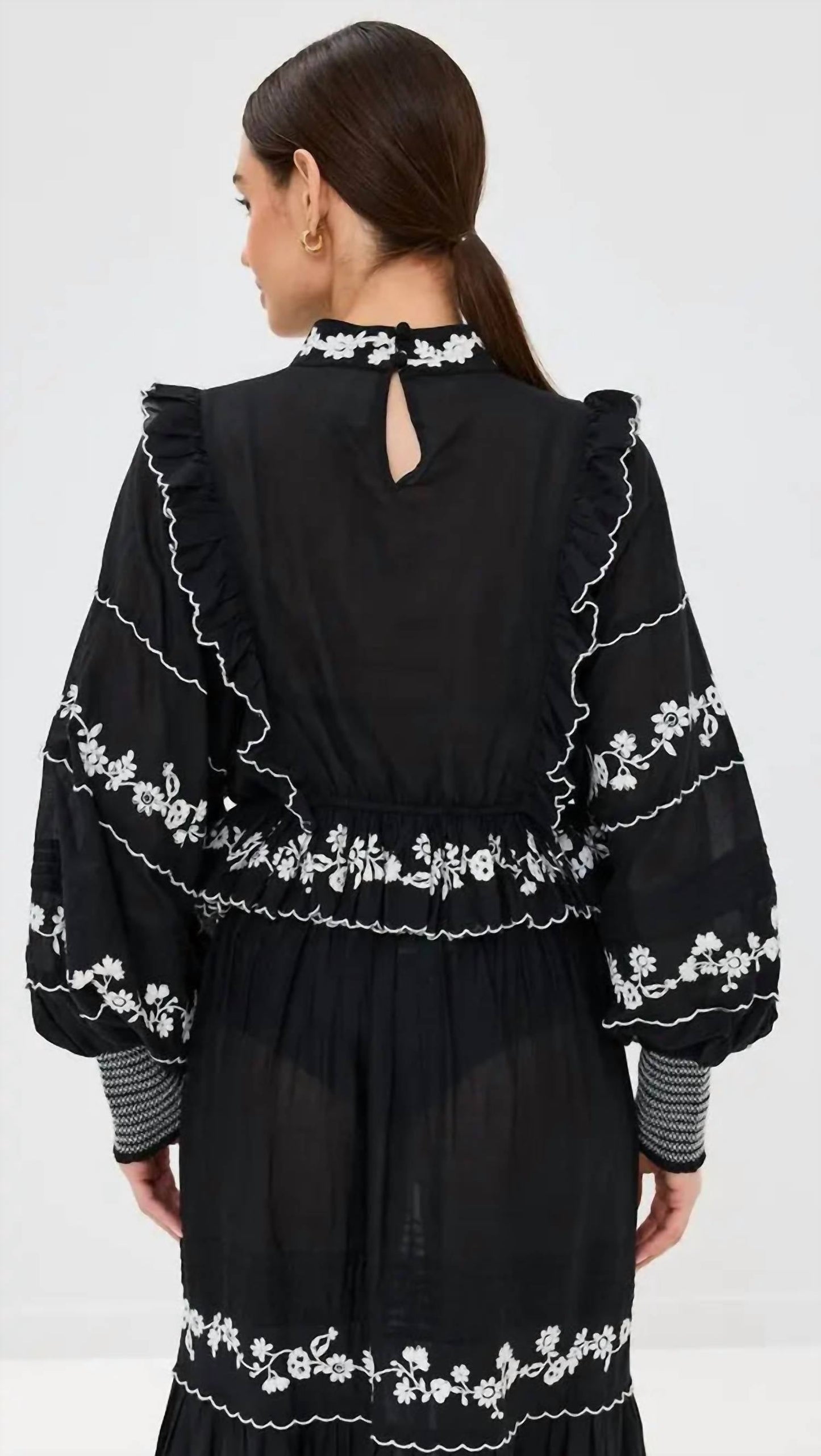 Farm Rio - Embroidered Long Sleeve Blouse