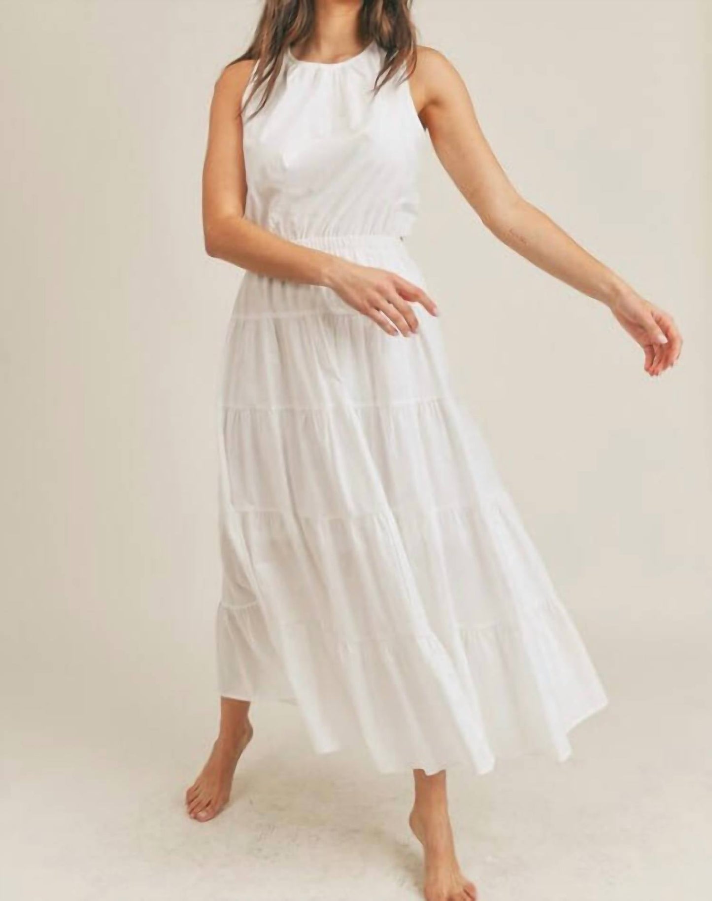 &Merci - Elastic Waist Side Cut Out Maxi Dress