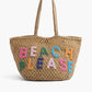 America & Beyond - Women's Beach Please Beaded Macrame Jute Tote