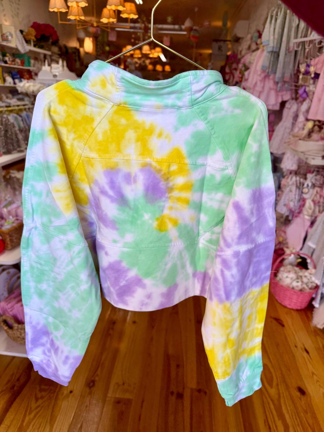 Azarhia - Girls Mardi Gras Tie Dye Cropped Tee