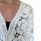 Brand Bazar - Crochet Button Down Cardigan