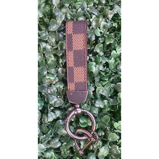 Ellison+Young - Unisex Checkered Faux Leather Keychain