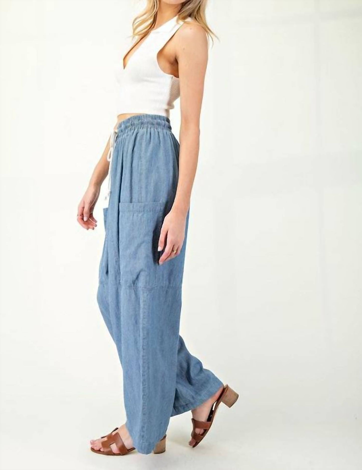 Ee:Some - Harper Stone Washed Straight Leg Pants