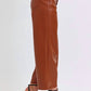 Judy Blue - High Waist Tummy Control Faux Leather Crop Wide Jeans