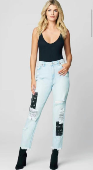 Blanknyc - The Madison Late Night Out High Rise Crop Patchwork Jeans